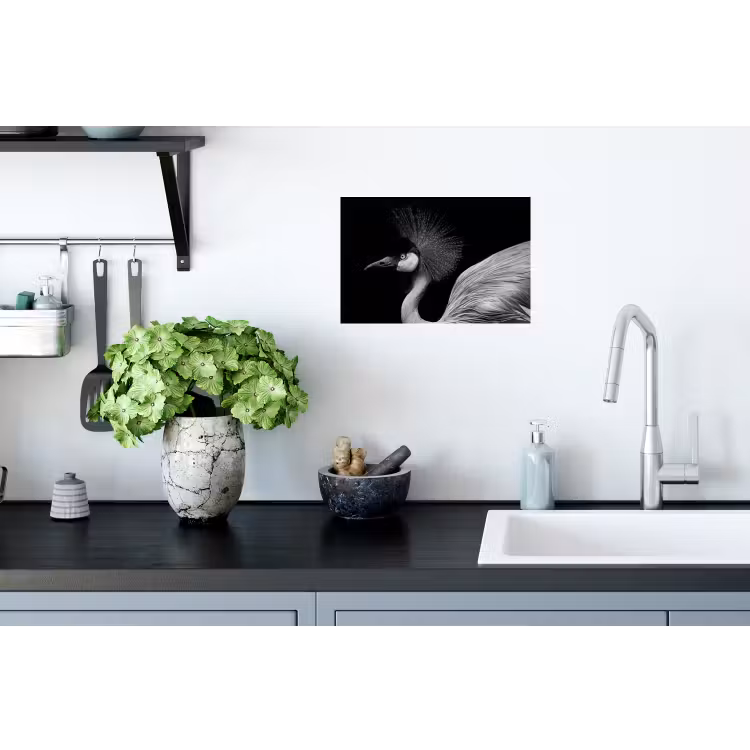 Kraanvogel - Zwart - Wit - Vogel - Dieren Muursticker klein -keuken
