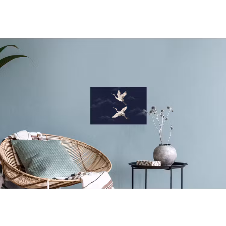 Kraanvogels - Nachthemel - Blauw Muursticker klein -plant