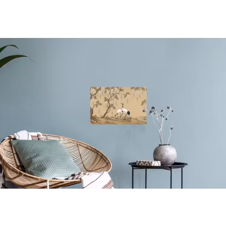 Kraanvogels - Water - Beige Muursticker klein -plant