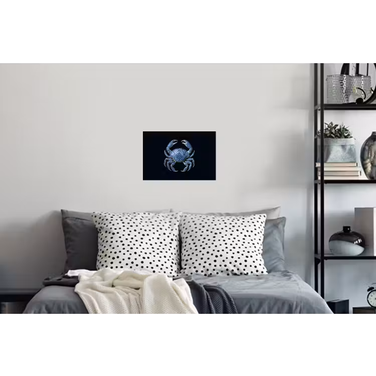 Krab - Delfts blauw - Dieren Muursticker klein -slaapkamer