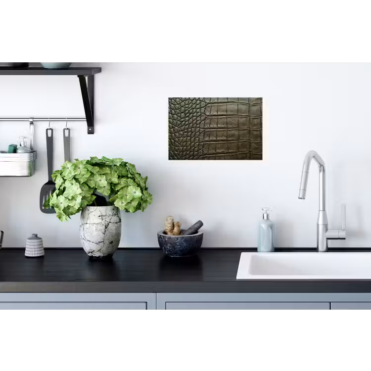Krokodillenleer - Structuur - Groen Muursticker klein -keuken