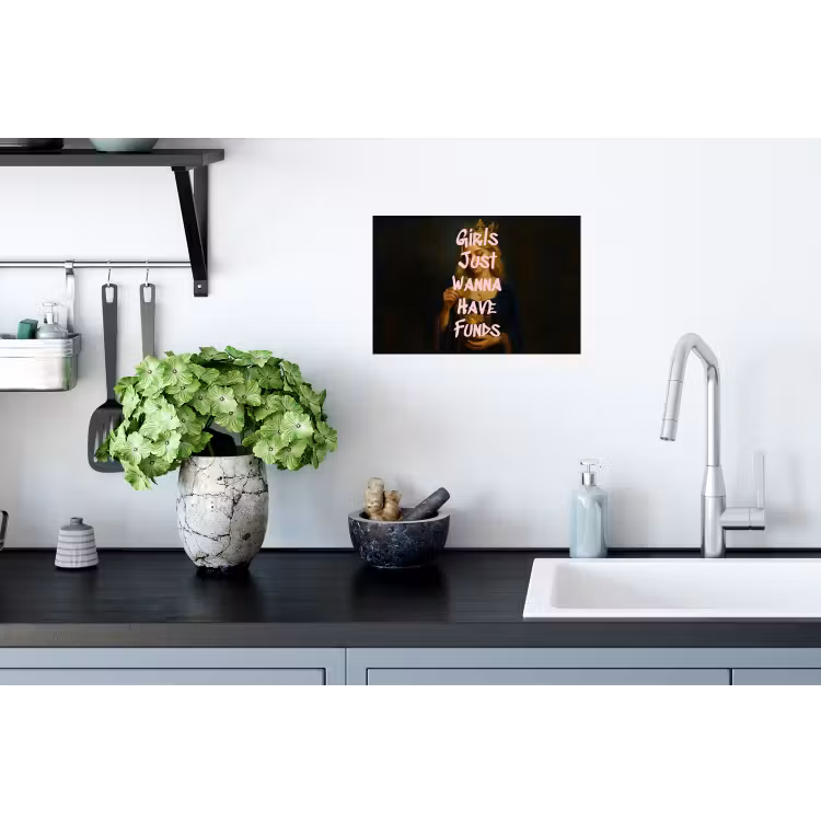Kroon - Vrouw - Jurk - Opvallend Muursticker klein -keuken