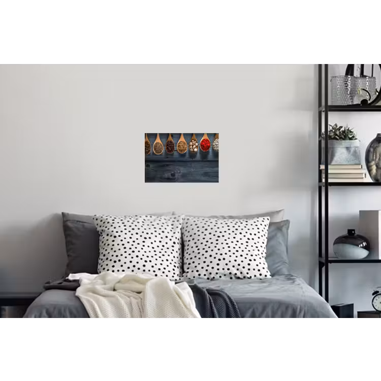 Kruiden - Lepels - Hout - Keuken - Specerijen - Industrieel Muursticker klein -slaapkamer