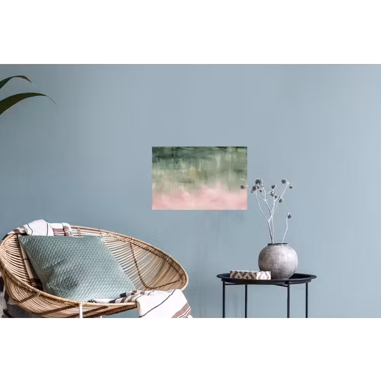 Kunst - Abstract - Modern - Groen - Roze Muursticker klein -plant