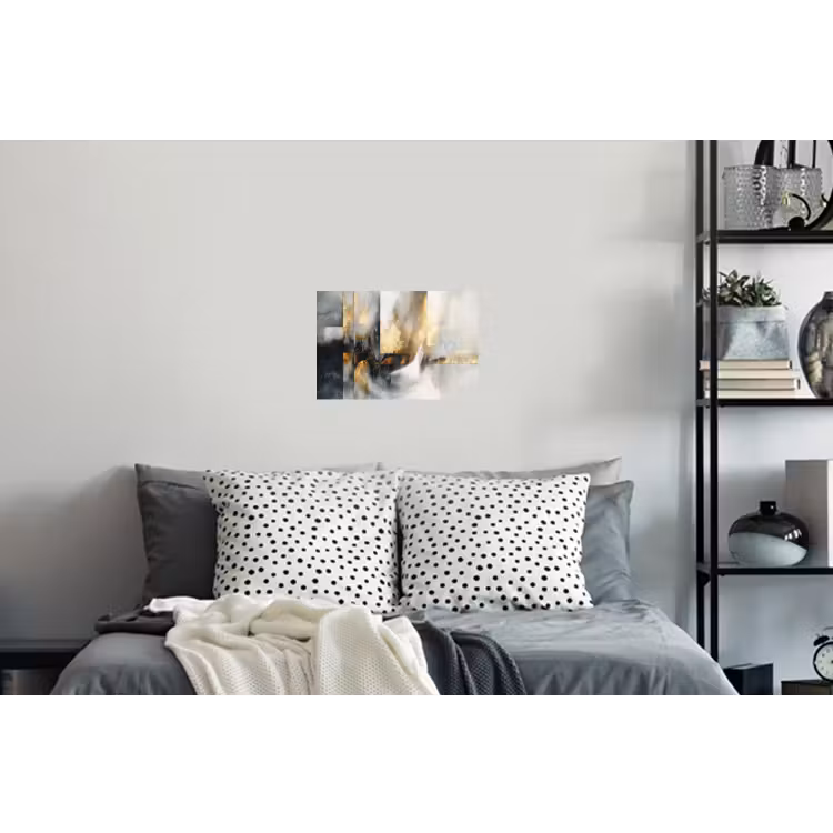 Kunst - Goud - Zilver - Abstract Muursticker klein -slaapkamer