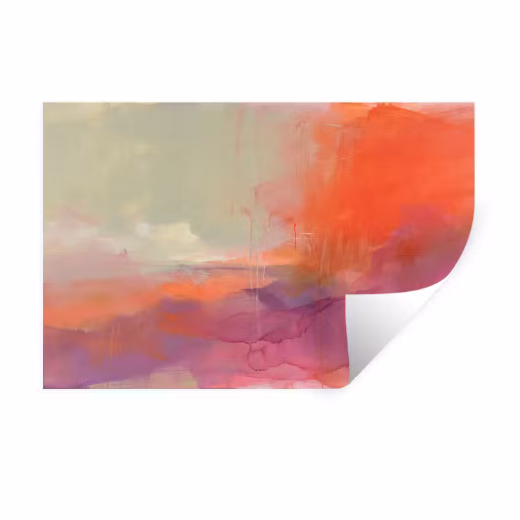 Kunst - Vloeiend - Overgangen - Oranje Muursticker klein -3d
