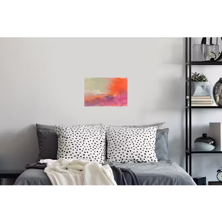 Kunst - Vloeiend - Overgangen - Oranje Muursticker klein -slaapkamer