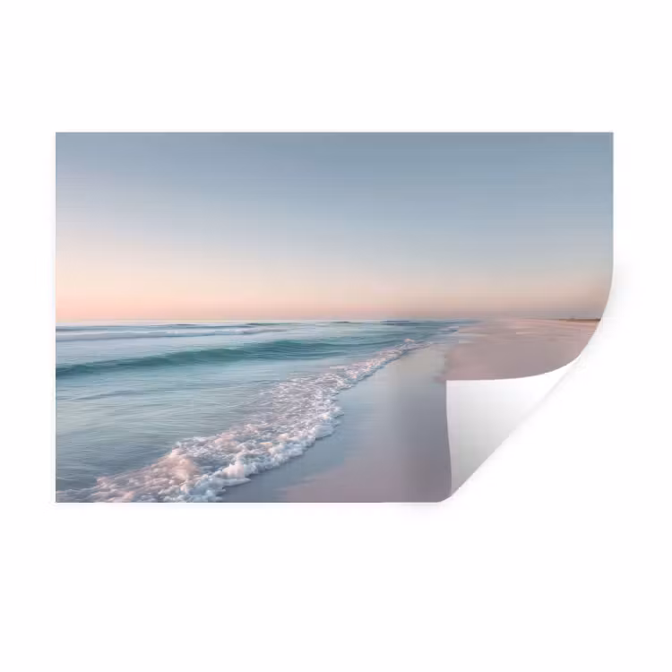 Kustlijn - Pastel - water Muursticker klein -3d