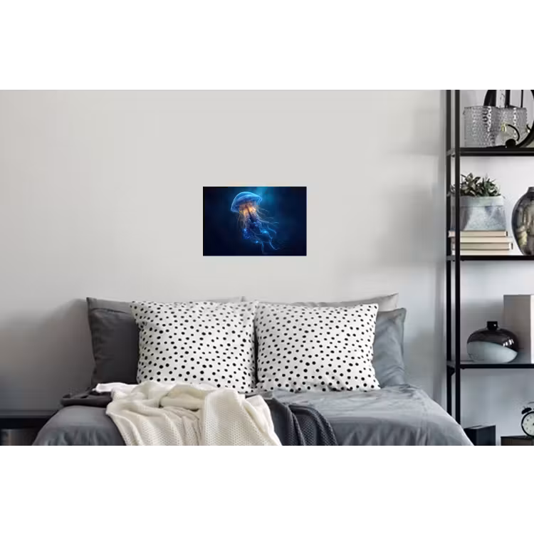 Kwal - Lichtgevend - Tentakels - Blauw Muursticker klein -slaapkamer