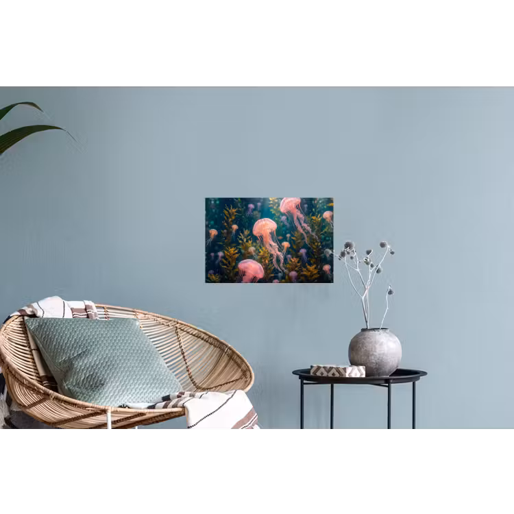 Kwal - Roze - Onderwater - Zeeleven - Dieren Muursticker klein -plant