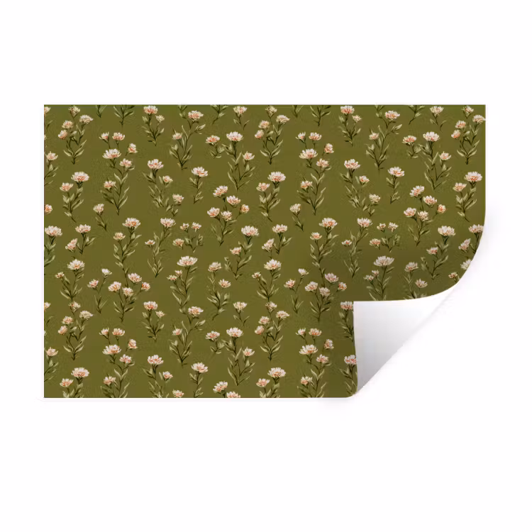 Landelijk - Bloemen - Groen Muursticker klein 286 -3d