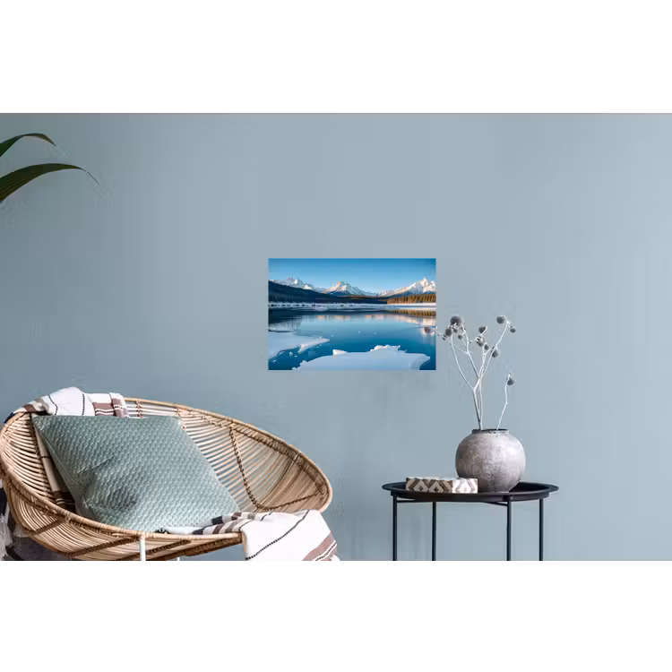 Landschap - Winter - Meer - Bergen - Uitzicht - IJs Muursticker klein -plant
