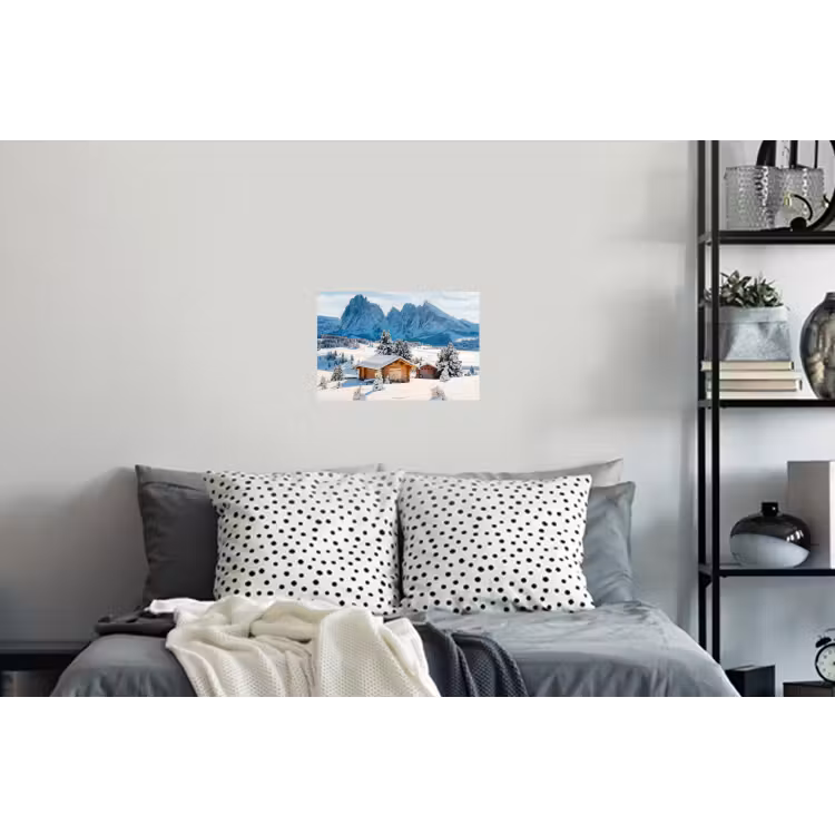 Landschap - Winter - Sneeuw Muursticker klein -slaapkamer