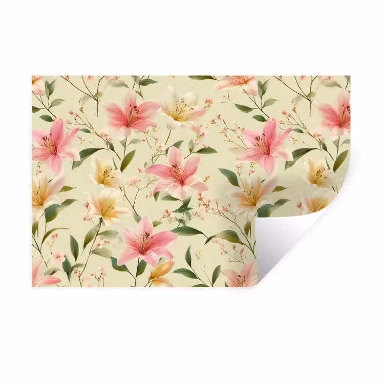 Lelies - Sereen - Kleurrijk Muursticker klein 286 -3d
