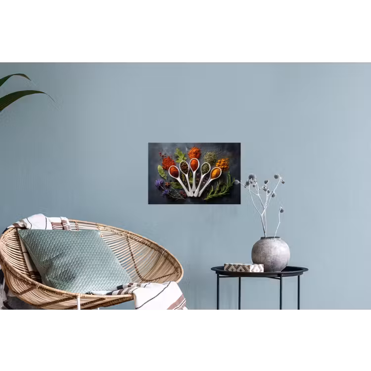 Lepels - Wit - Poeder - Kruiden Muursticker klein -plant