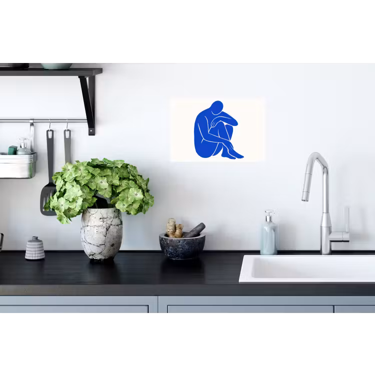 Lichaam - Abstract - Blauw Muursticker klein -keuken