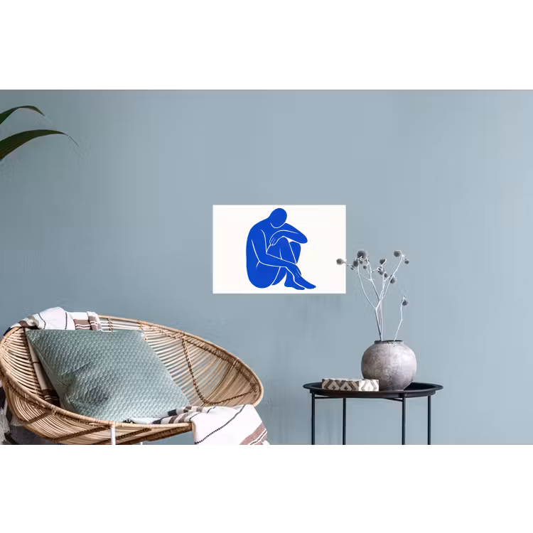 Lichaam - Abstract - Blauw Muursticker klein -plant