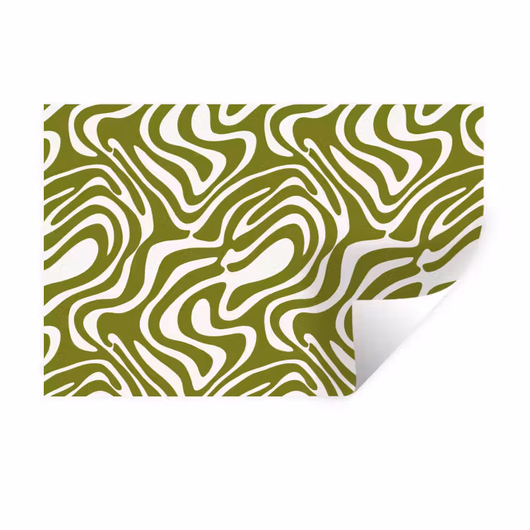 Lijnpatroon - Groen - Organisch Muursticker klein 286 -3d