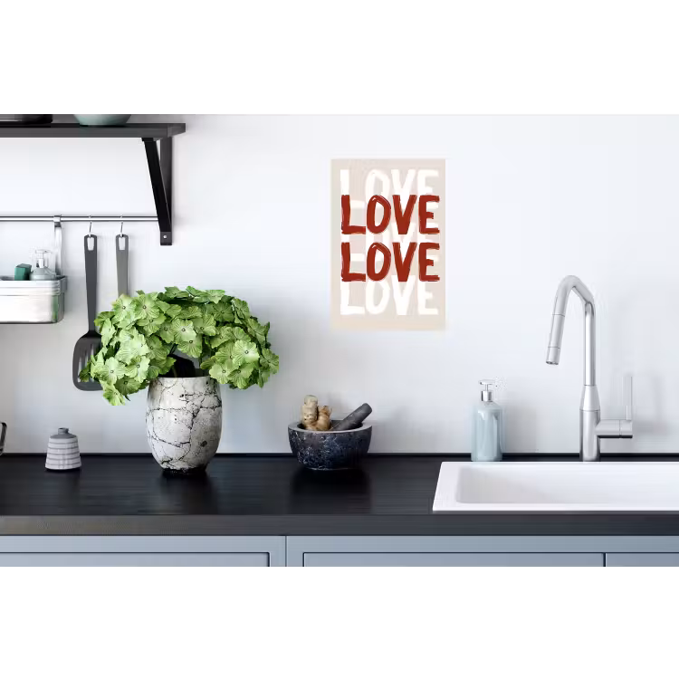 Love - Rood - Tekst Muursticker klein -keuken