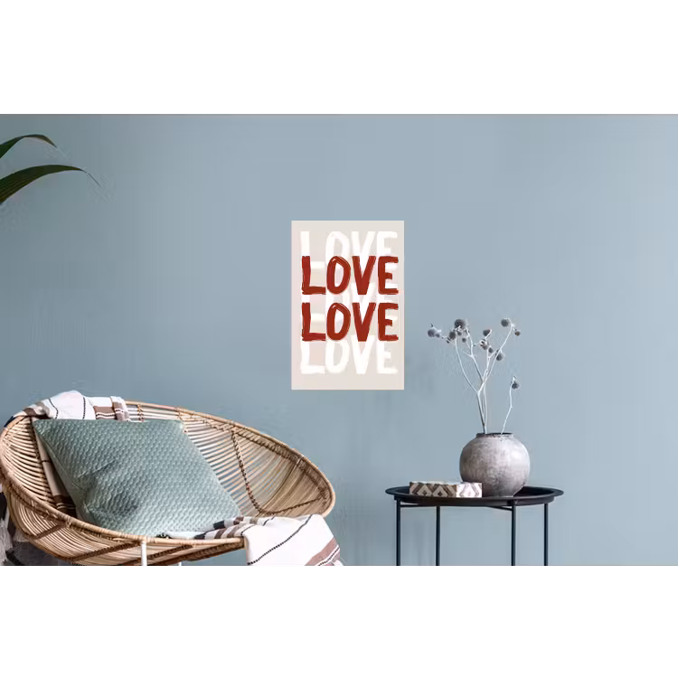 Love - Rood - Tekst Muursticker klein -plant