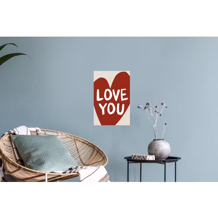 Loveyou - Hart - Rood Muursticker klein -plant