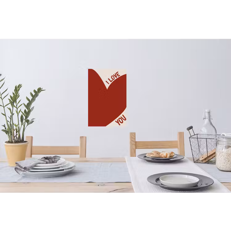 Loveyou - Rood - Hart Muursticker klein -eettafel