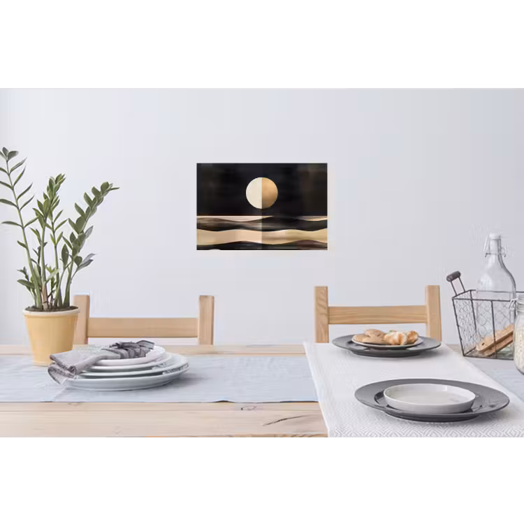 Maan - Cirkel - Goud Muursticker klein -eettafel