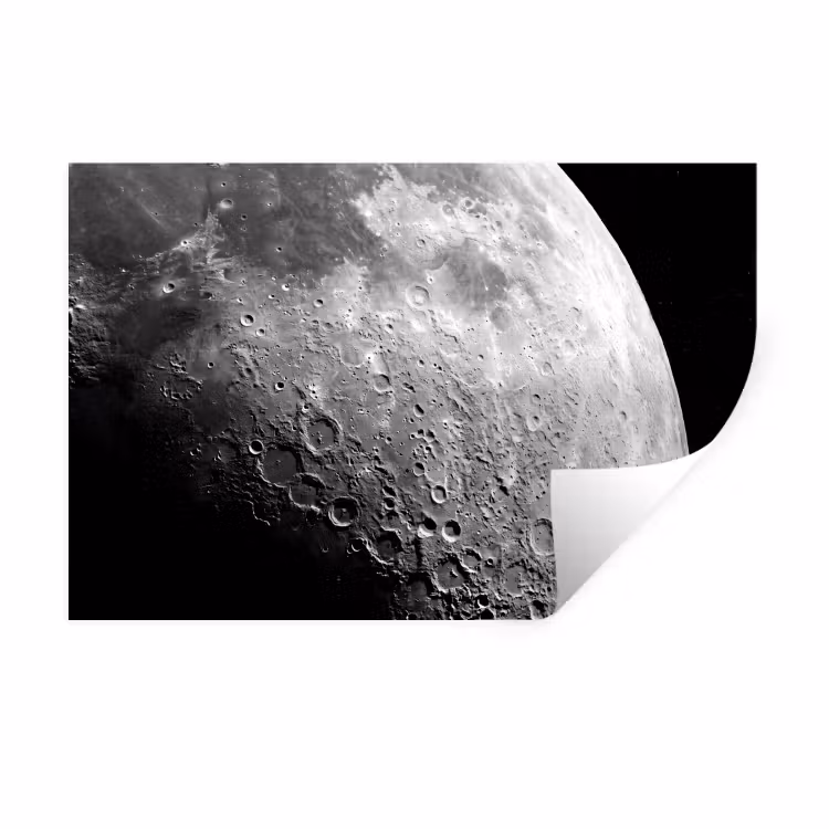 Muursticker - Maan - Kraters - Ruimte - Maan - Kraters - Ruimte Muursticker klein