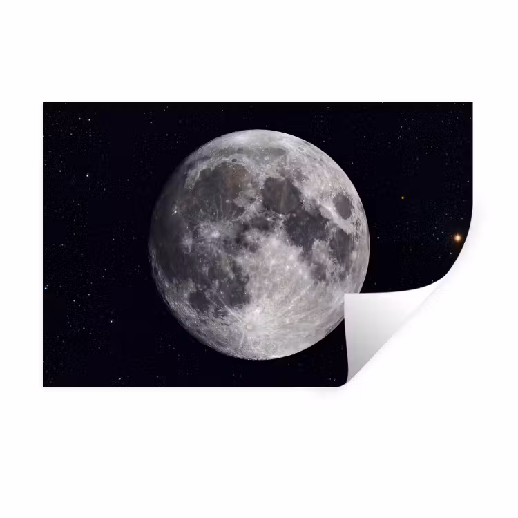 Muursticker - Maan - Sterren - Ruimte - Maan - Sterren - Ruimte Muursticker klein