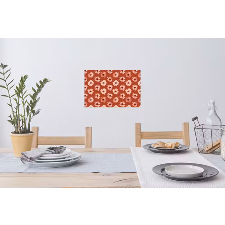 Madelief - Retro - Terracotta Muursticker klein 286 -eettafel