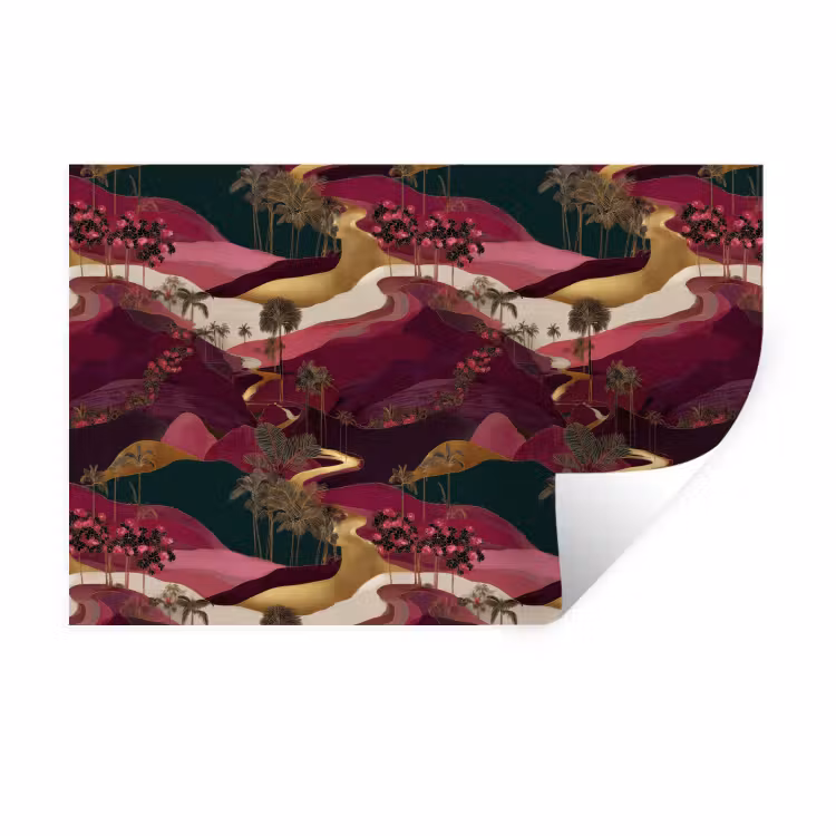 Magisch - Palmbomen - Goud Muursticker klein 286 -3d