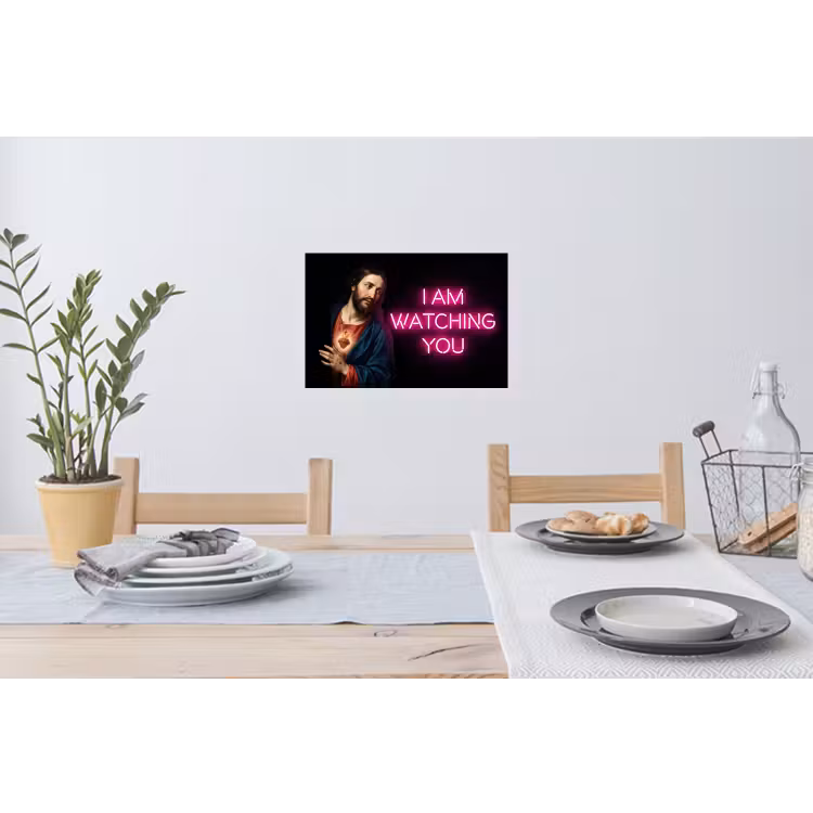 Man - Tekst - Neon Muursticker klein -eettafel