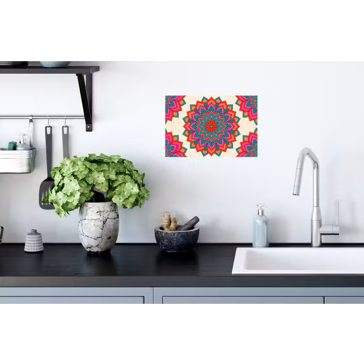 Mandala - Patroon - Abstract - Kleurrijk - Modern Muursticker klein -keuken