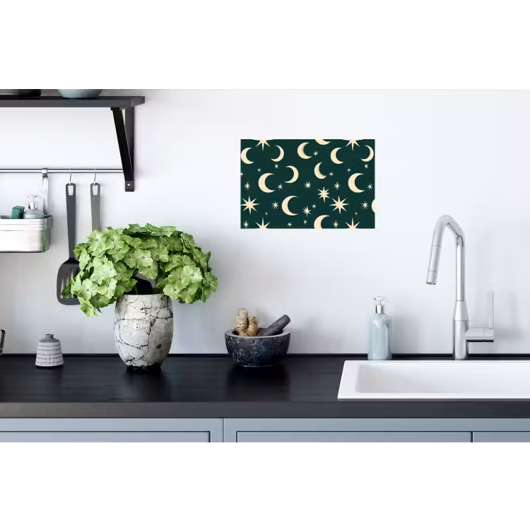 Manen - Sterren - Groen Muursticker klein 286 -keuken