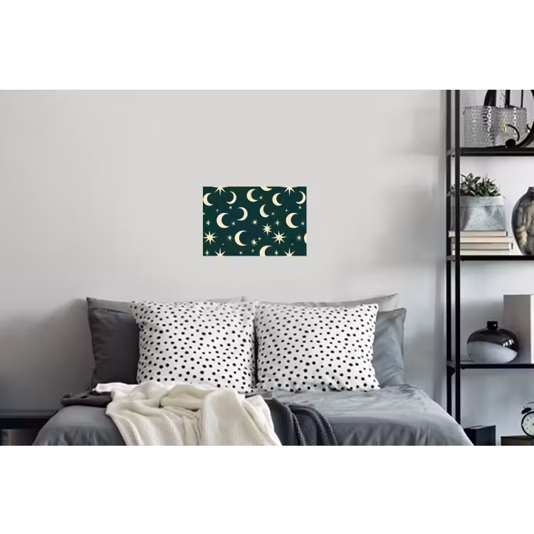 Manen - Sterren - Groen Muursticker klein 286 -slaapkamer