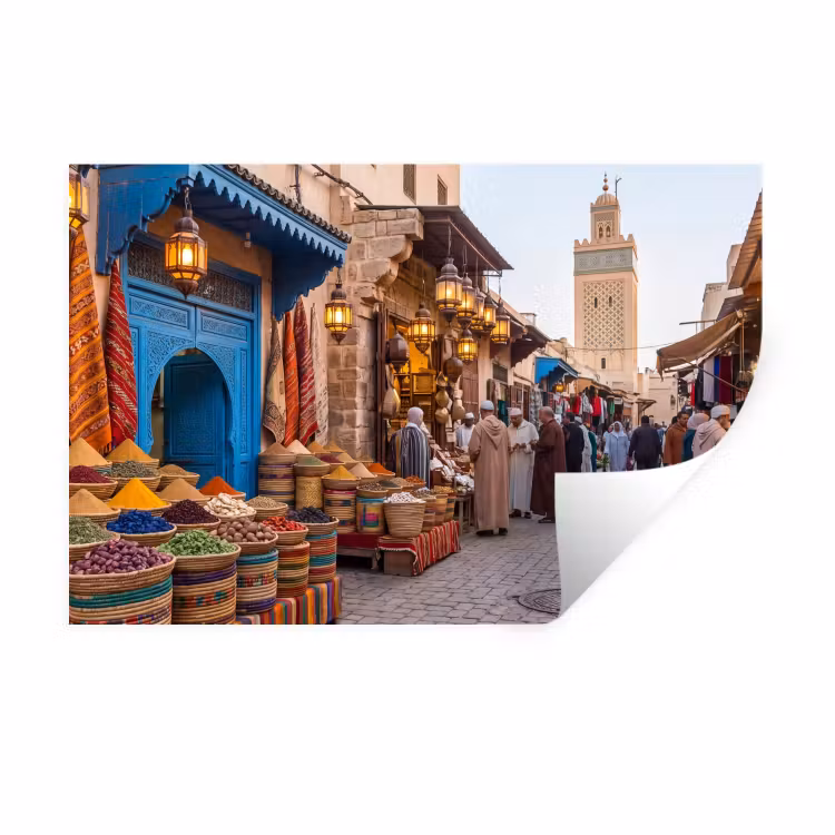Muursticker - Markt - Oosters - Kleurrijk - Markt - Oosters - Kleurrijk Muursticker klein