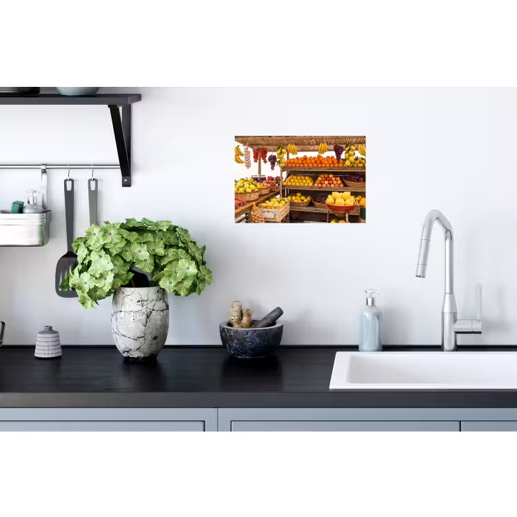 Muursticker - Marktkraam - Fruit - Vers - Marktkraam - Fruit - Vers Muursticker klein