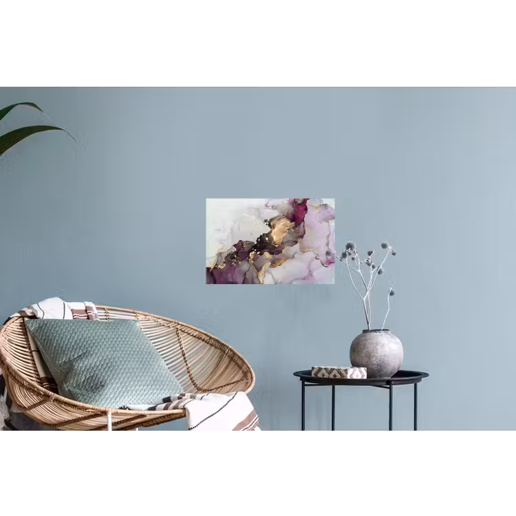 Marmer - Abstract - Goud - Paars Muursticker klein -plant