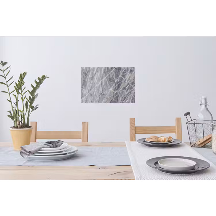 Marmer - Ader - Patroon - Abstract - Grijs Muursticker klein -eettafel