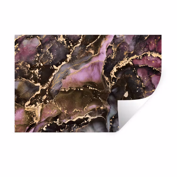 Marmer - Gold - Steen - Abstract Muursticker klein -3d