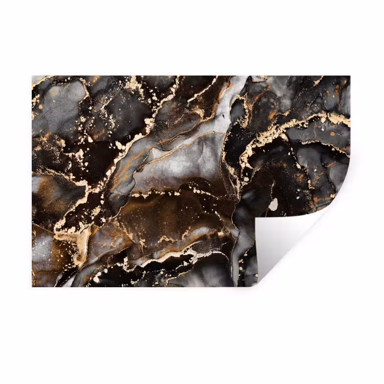 Marmer - Goud - Glitter - Luxe Muursticker klein -3d