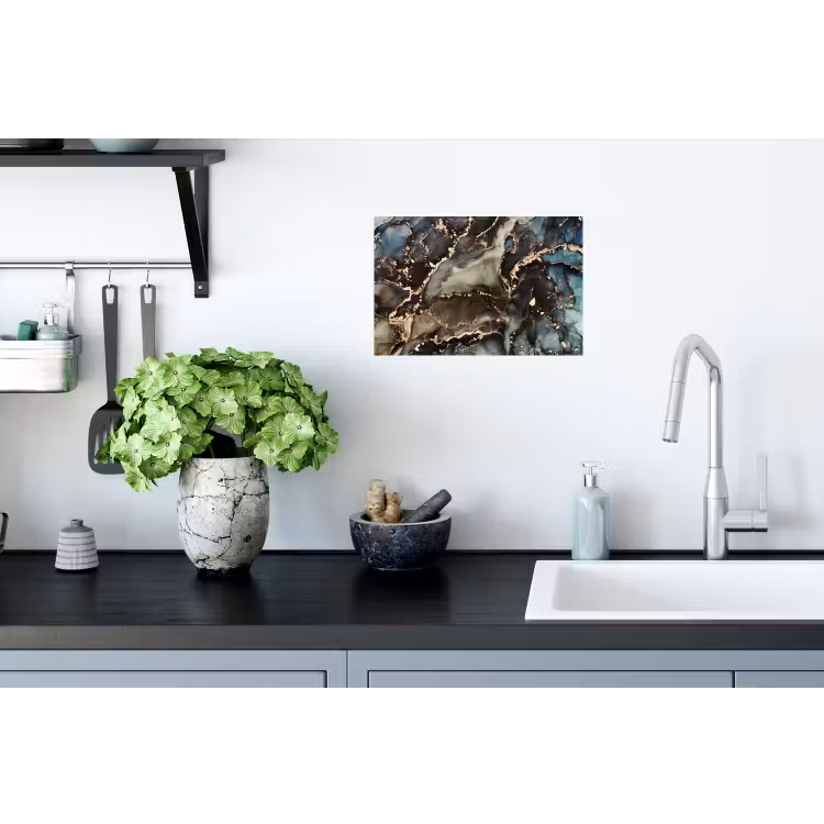Marmer - Goud - Groen Muursticker klein -keuken