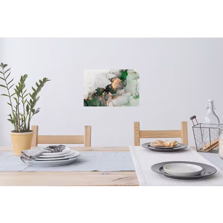 Marmer - Goud - Groen - Luxe Muursticker klein -eettafel