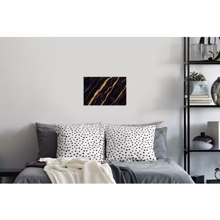 Marmer - Goud - Textuur - Abstract - Zwart Muursticker klein -slaapkamer