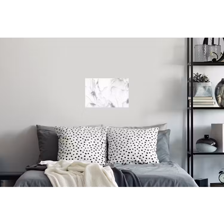 Marmer - Grijs - Wit - Abstract - Marmerlook Muursticker klein -slaapkamer