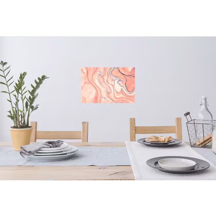 Marmer - Pastel - Roze - Blauw - Marmerlook - Abstract Muursticker klein -eettafel