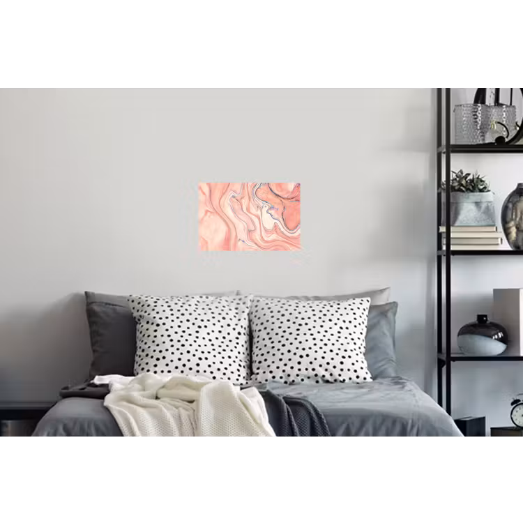 Marmer - Pastel - Roze - Blauw - Marmerlook - Abstract Muursticker klein -slaapkamer