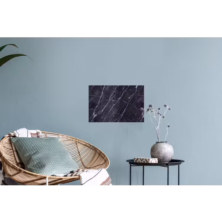 Marmer - Patroon - Modern - Zwart - Wit Muursticker klein -plant