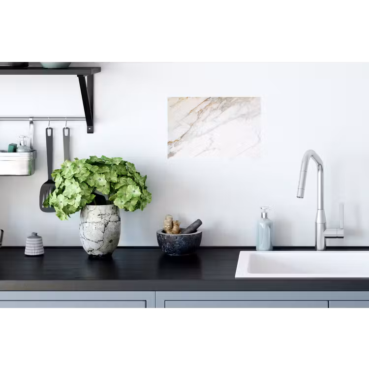 Marmer - Steen - Wit - Goud - Marmerlook - Steen - Luxe Muursticker klein -keuken