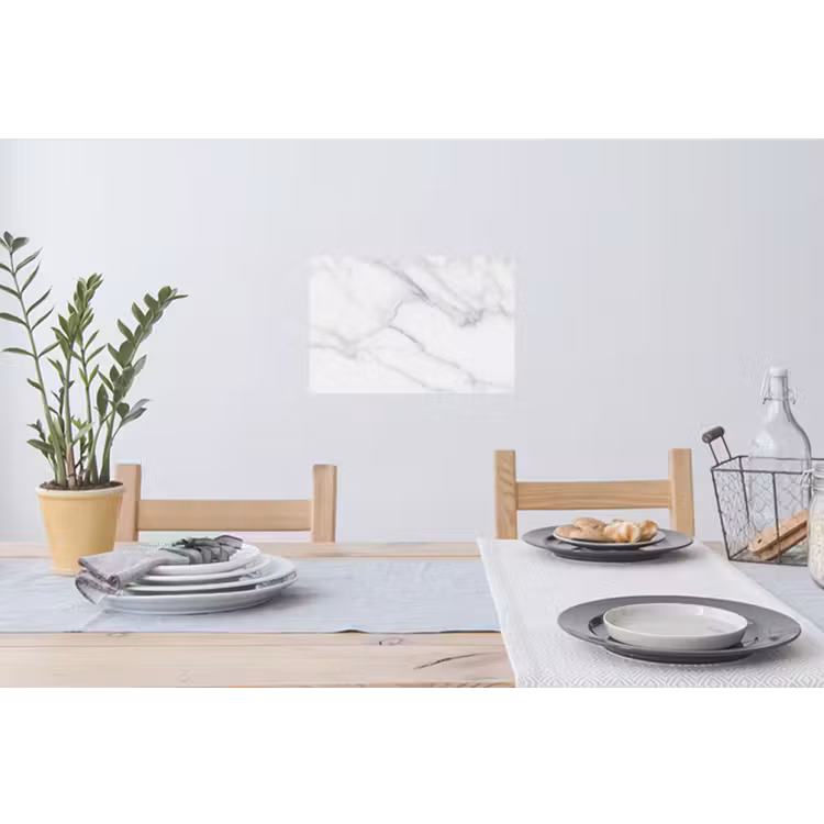 Marmer - Structuur - Wit - Grijs - Steen - Marmerlook Muursticker klein -eettafel